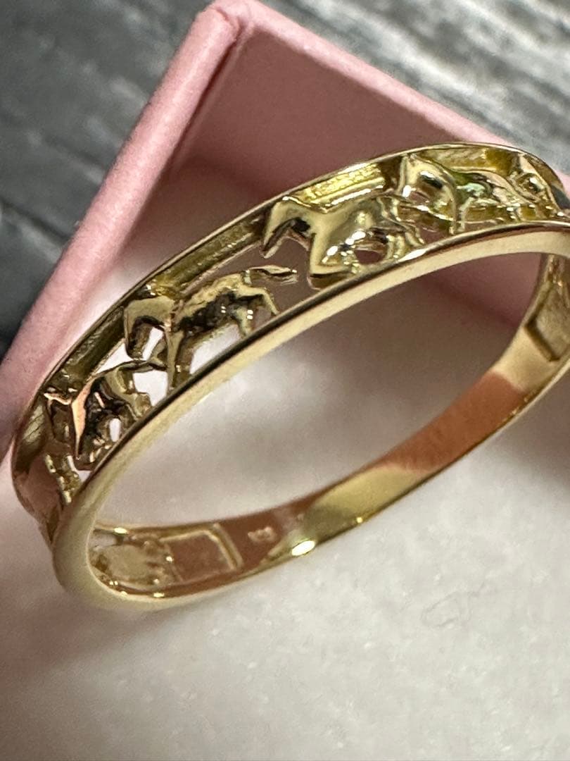 k18リング 馬が9頭ウマクイクリング - メルカリ