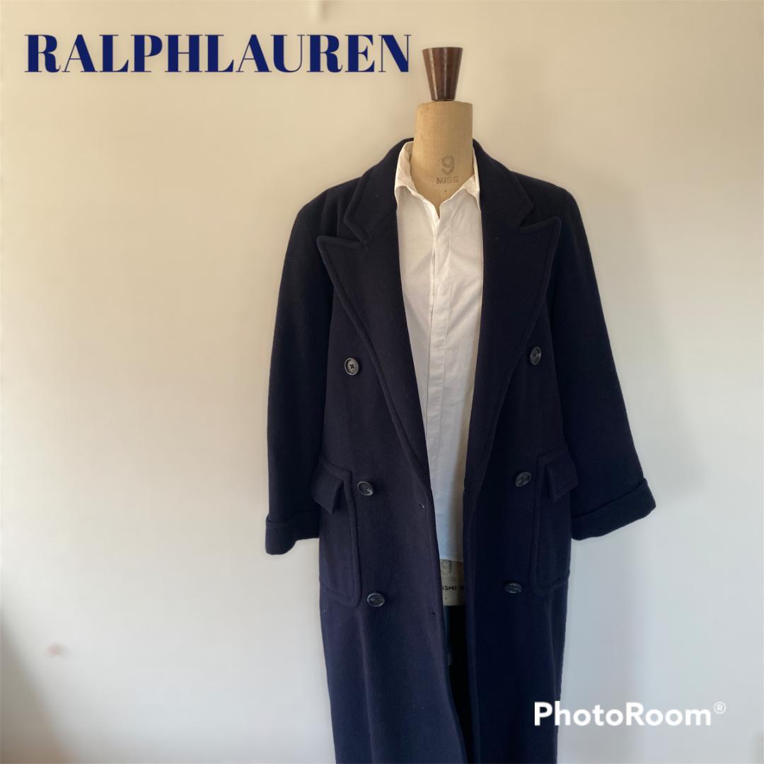 ラルフローレン ウールロングコート ネイビー c-tk-6427 - メルカリ