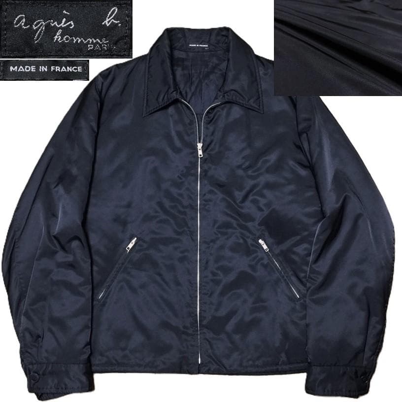フランス製 アニエスベーオム ハの字 ジップ 中綿 ジャケット ブルゾン