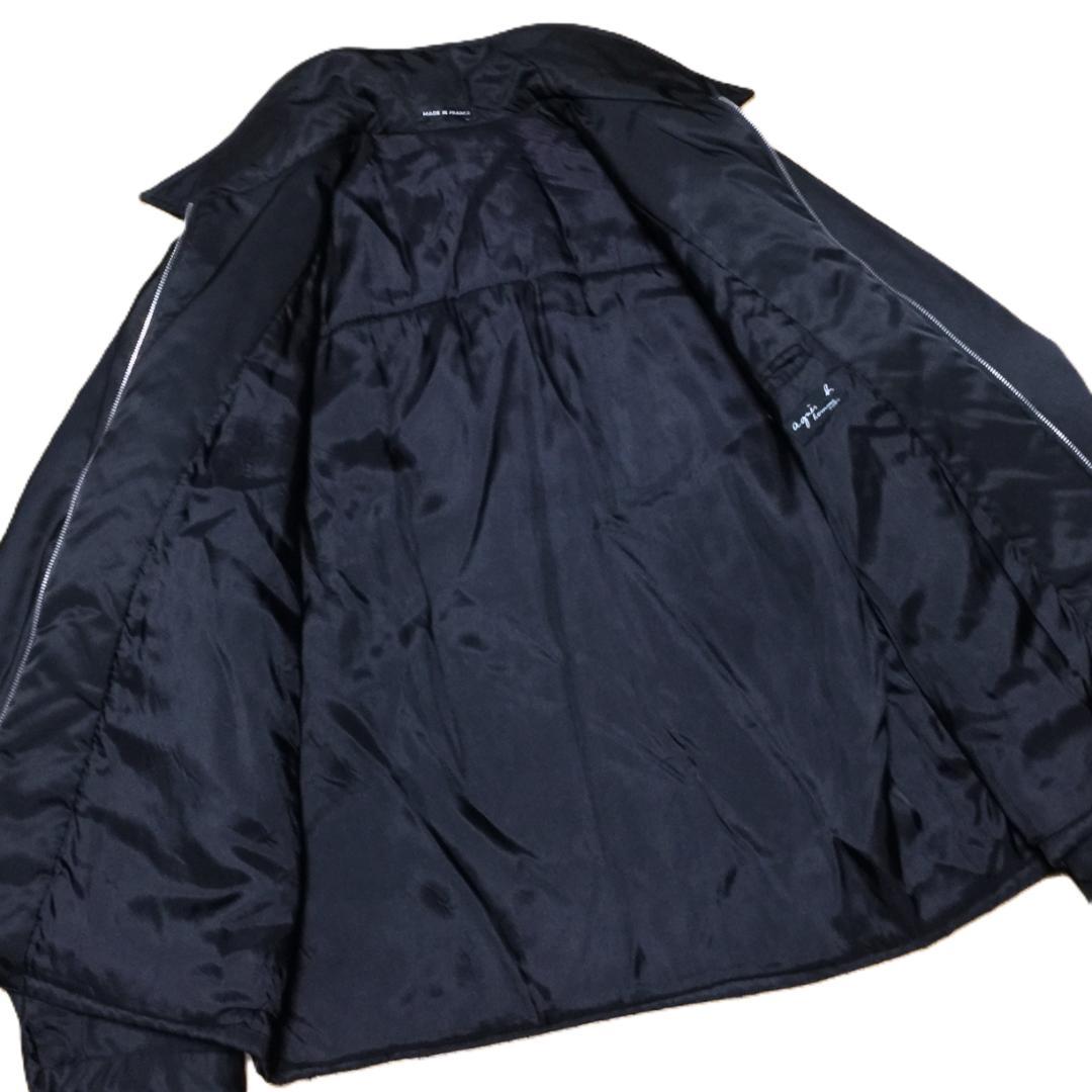 フランス製 アニエスベーオム ハの字 ジップ 中綿 ジャケット ブルゾン