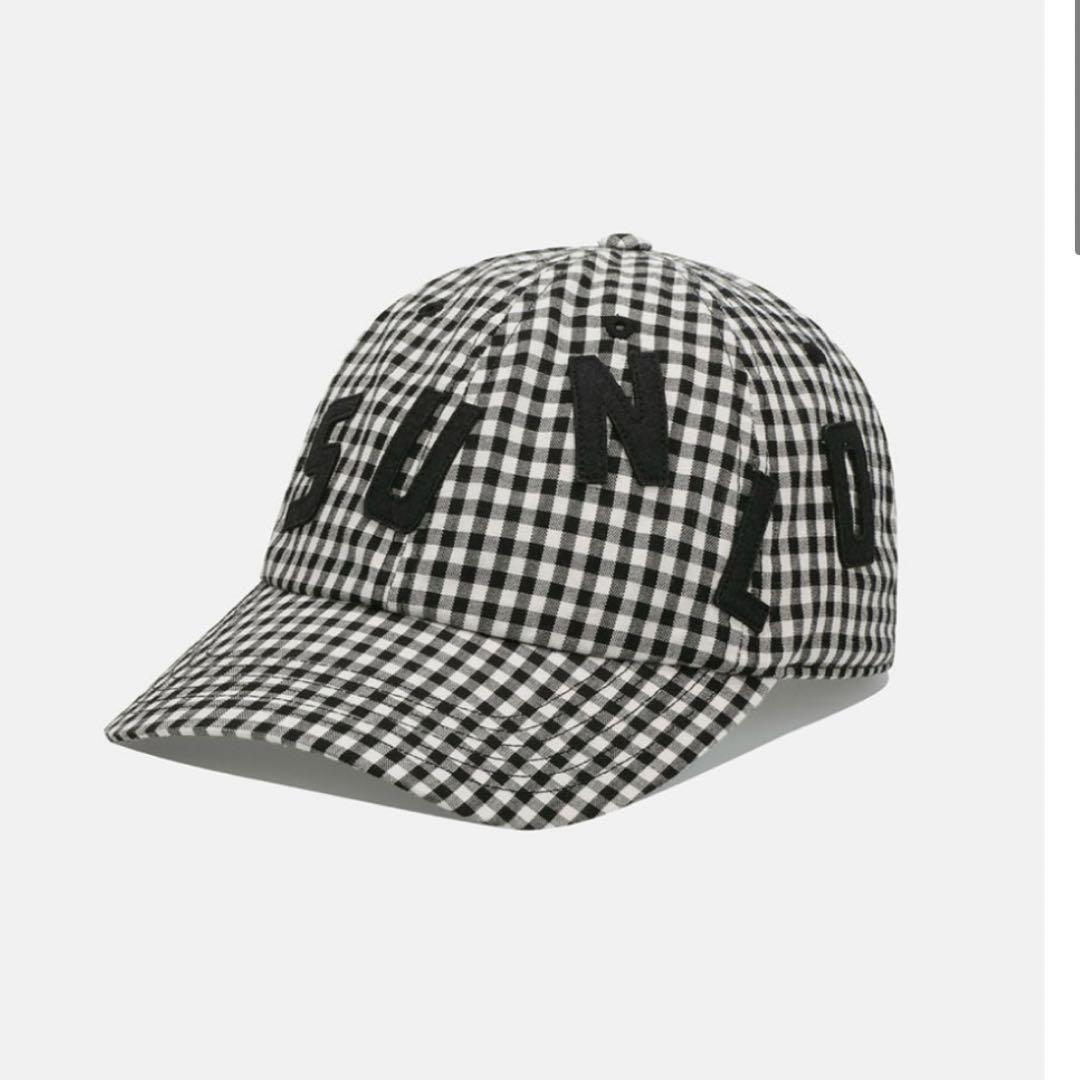 sunlove cap gingham check サンラブ キャップ ブラック