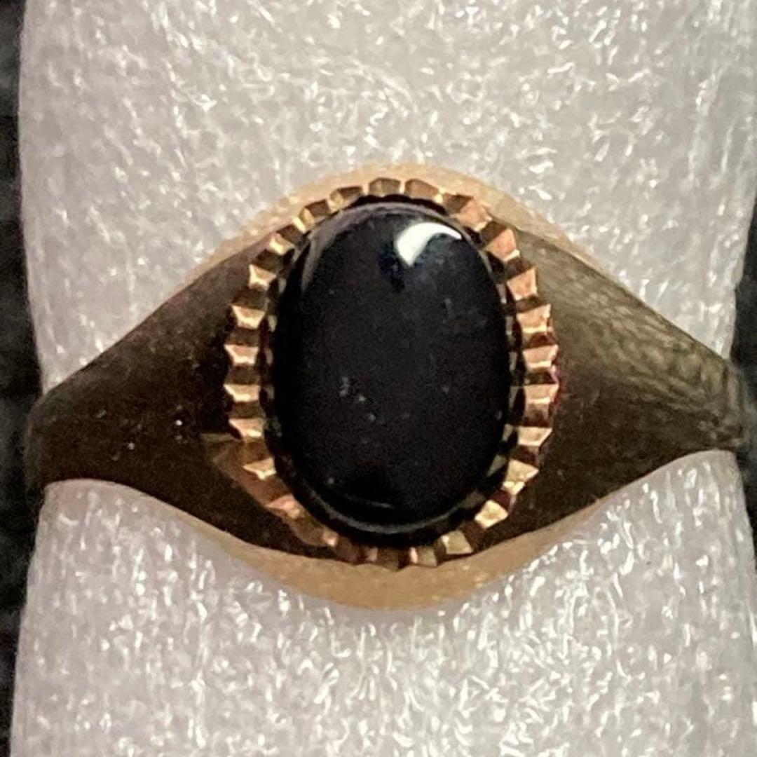 シグネットリング ヴィンテージ 9K イギリス製 オニキス