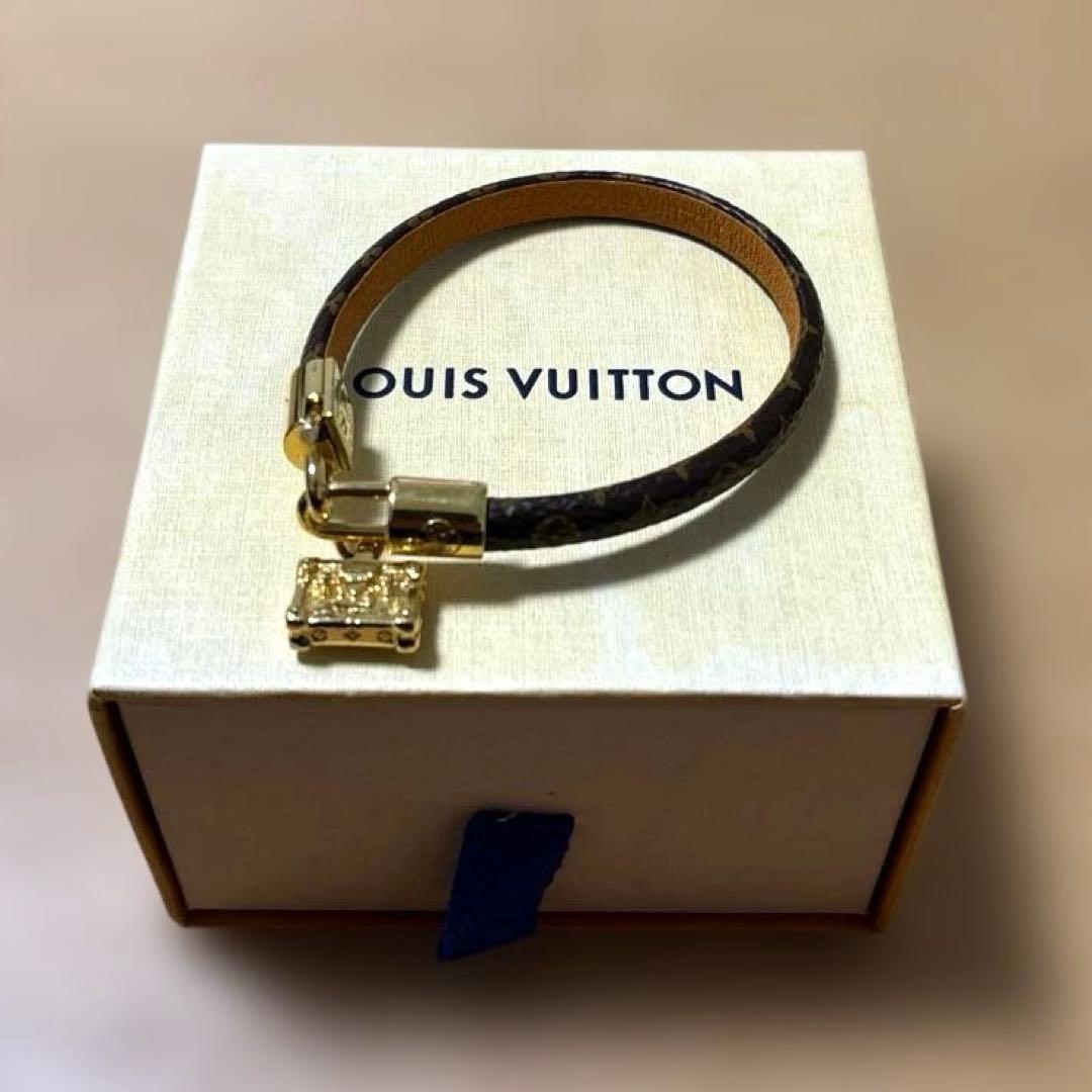 【大特価】Louis Vuitton ブラウンレザーブレスレット 正規品　箱あり 中古・古着通販】LOUIS VUITTON (ルイ ヴィトン) レザーブレスレット