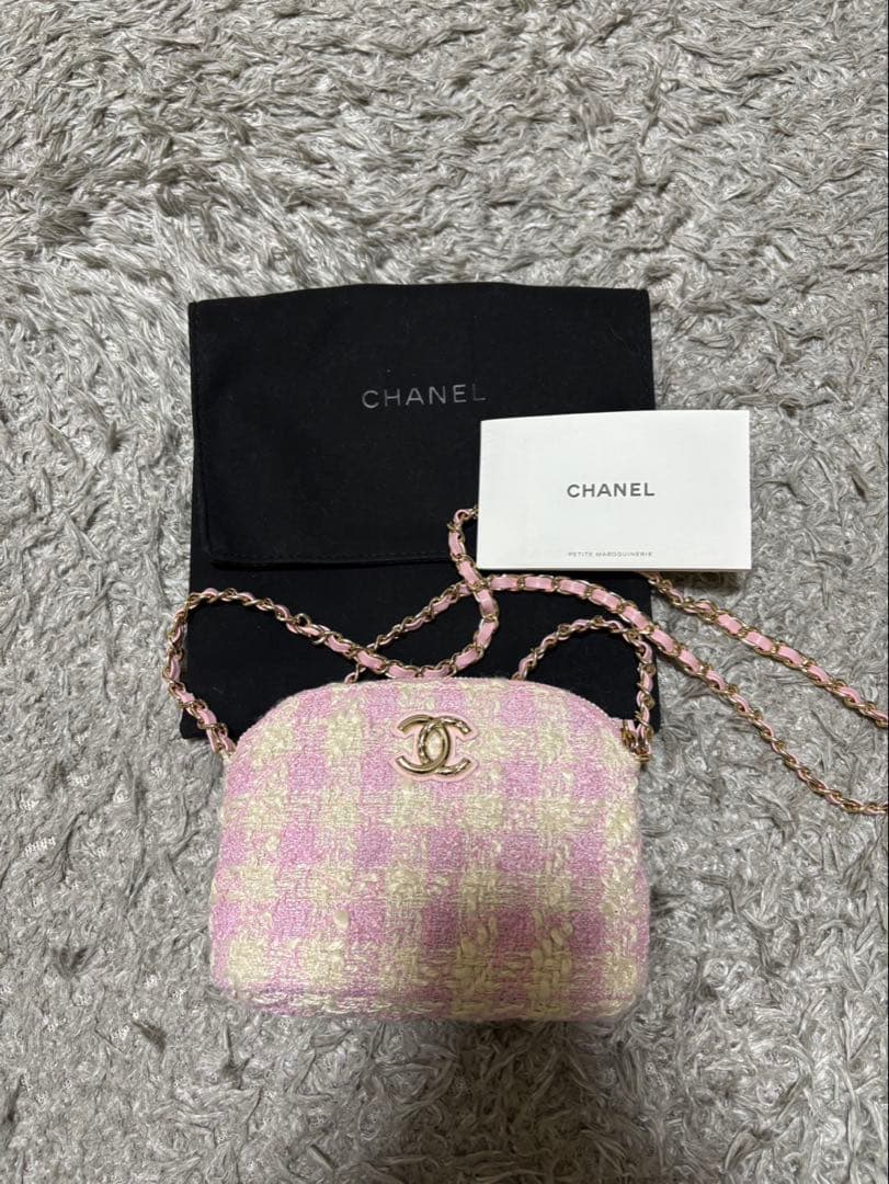 CHANEL ツイードバッグ ピンクチェック　ノベルティ CHANEL（シャネル） バッグ ツイード チェーン ショルダー バッグ
