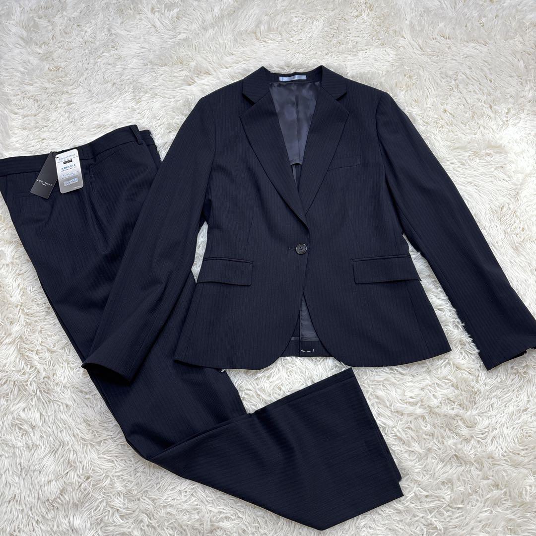 【未使用品】レミュー　セットアップ　ウォッシャブル　ストレッチ　ネイビー　L-M