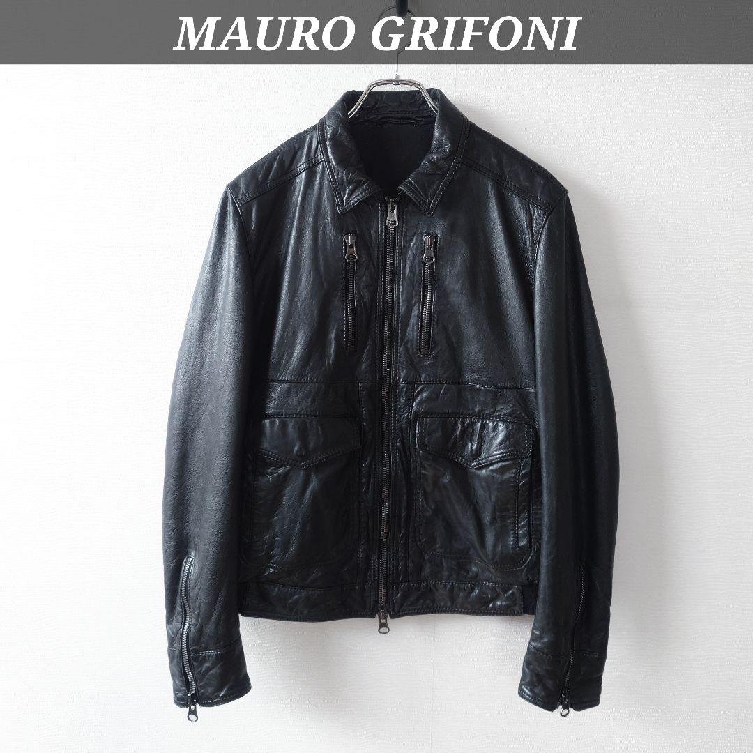 MAURO GRIFONI　羊革 ラムスキン レザージャケット　archive MAURO GRIFONI 羊革 ラムスキン レザージャケット archive - メルカリ
