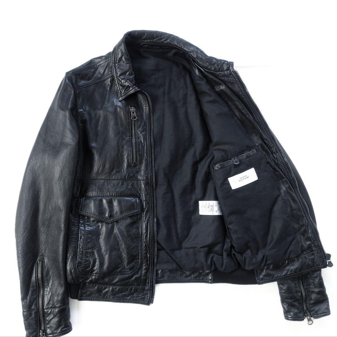 MAURO GRIFONI 羊革 ラムスキン レザージャケット archive - メルカリ