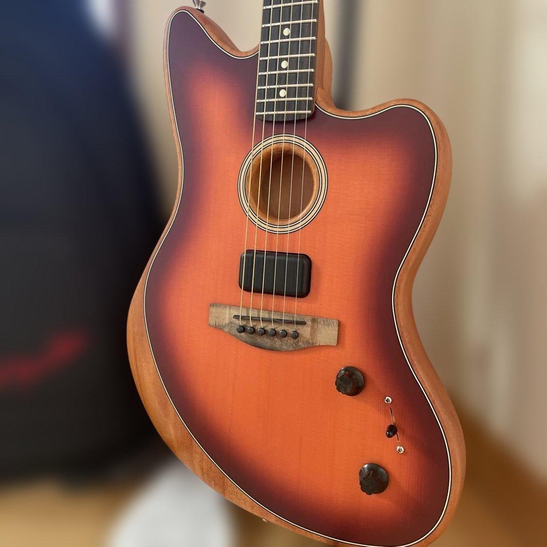 新品　fender USA acoustasonic jazzmaster 楽天市場】Fender USA American Acoustasonic Jazzmaster -Tungsten