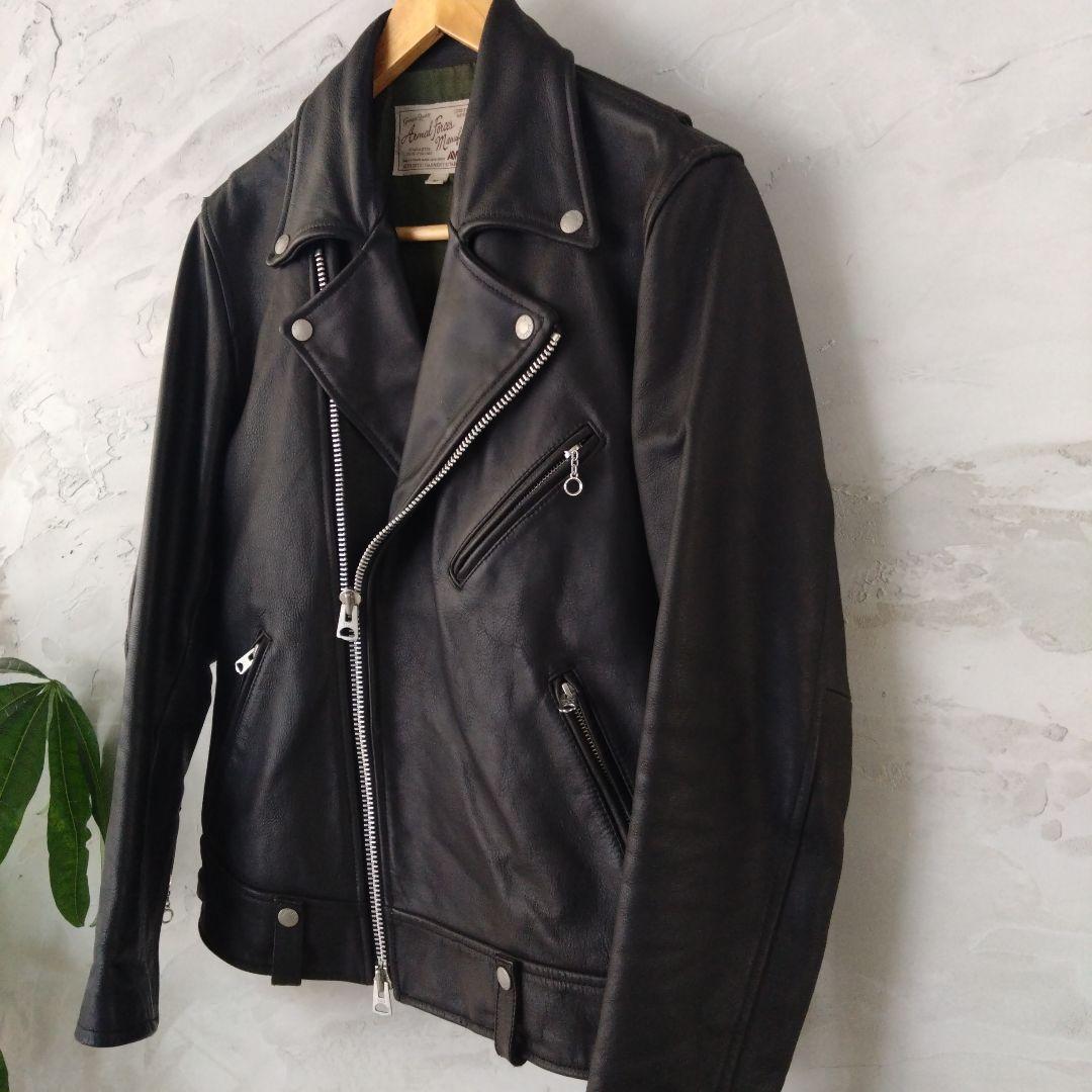 美品】AVIREX ブラック ライダースジャケット M - メルカリ