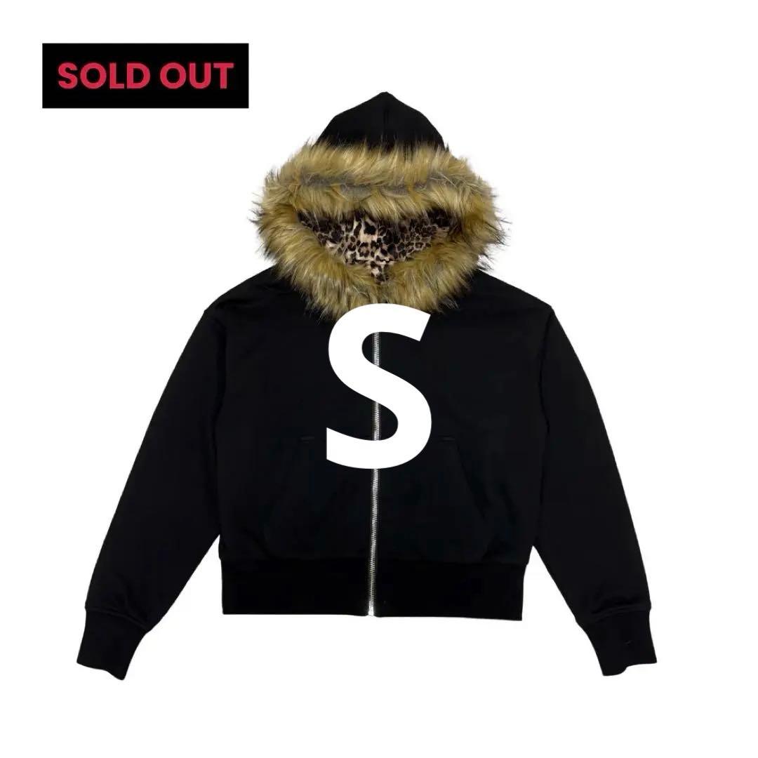 トップス 9/S PROJECT FUR ZIP HOODIE BLACK