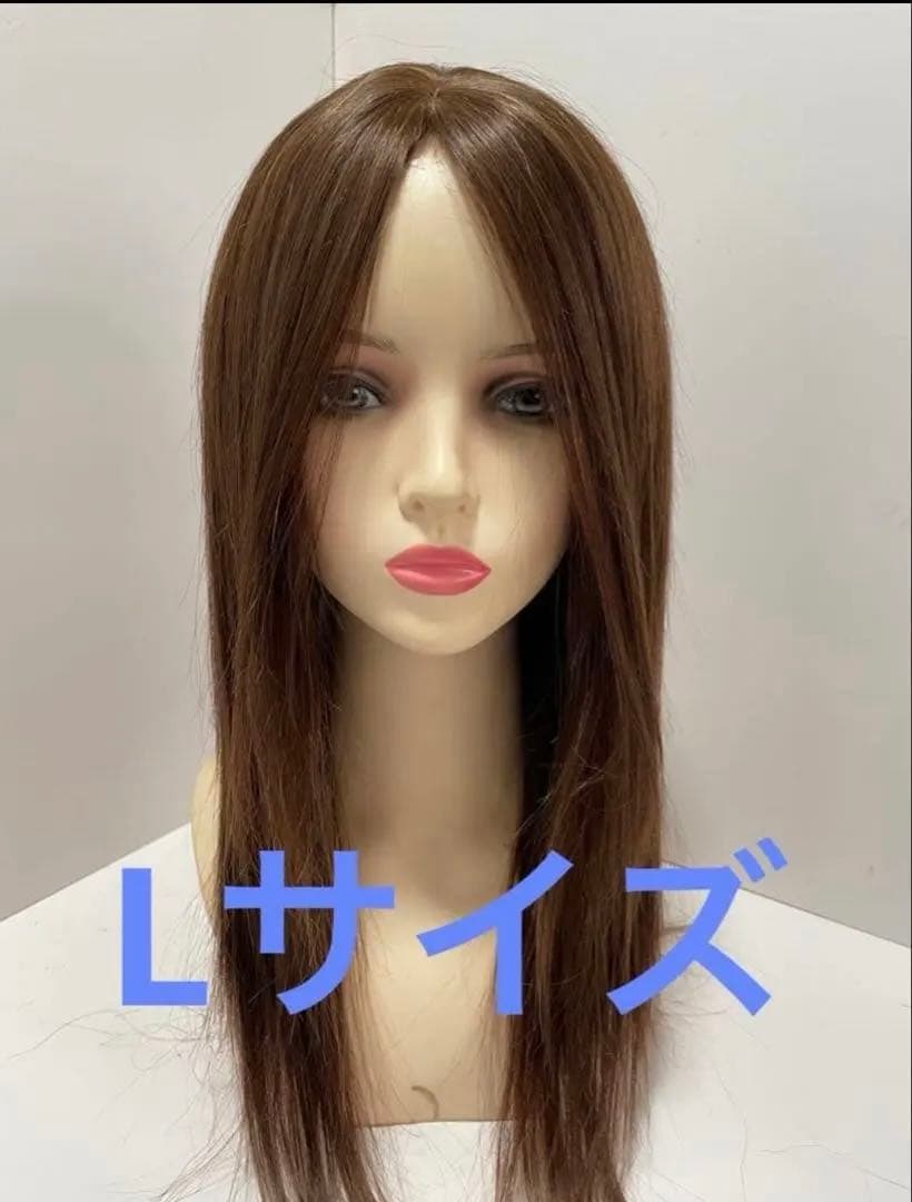 フルウィッグ人毛100%人毛ウィッグ医療ウィッグロングストレート センターパート