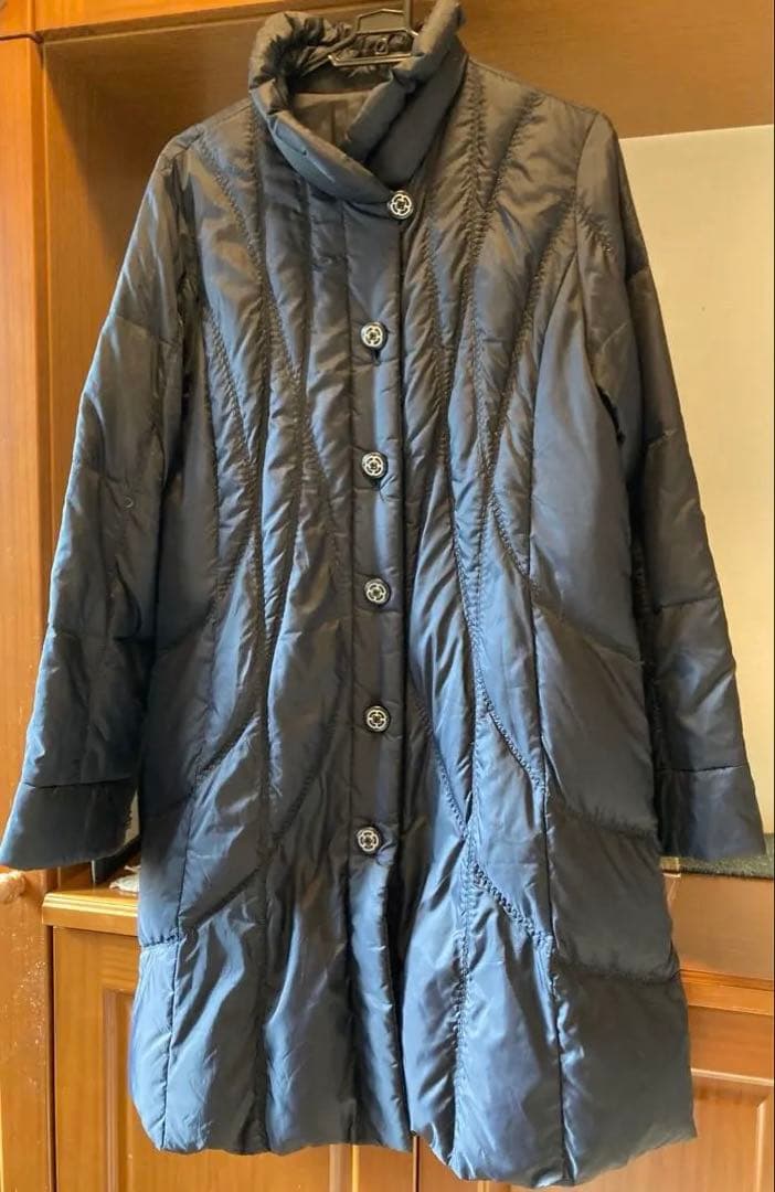 ダウンロングコート　日本製 黒 サイズ42