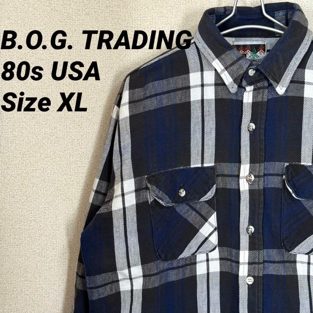 B.O.G. TRADING 80s USA製 ヘビーネルシャツ ヘビネル
