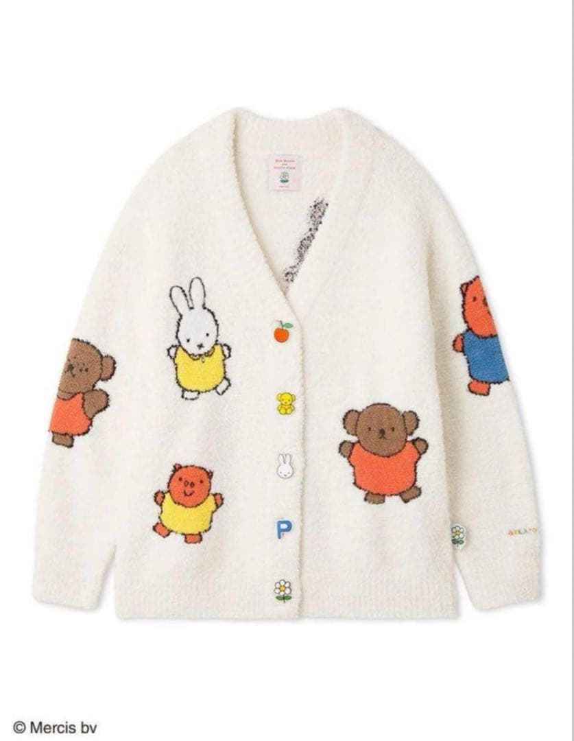 新品未開封　希少　ミッフィー　ジェラピケ　ベビモコ総柄ジャガードカーディガン
