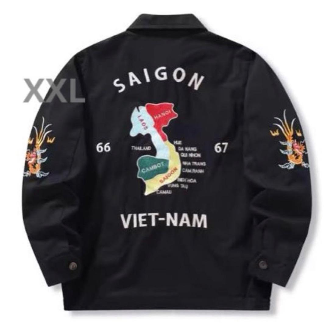 復刻ベトジャンSAIGON刺繍VIET-NAM　黒2XL