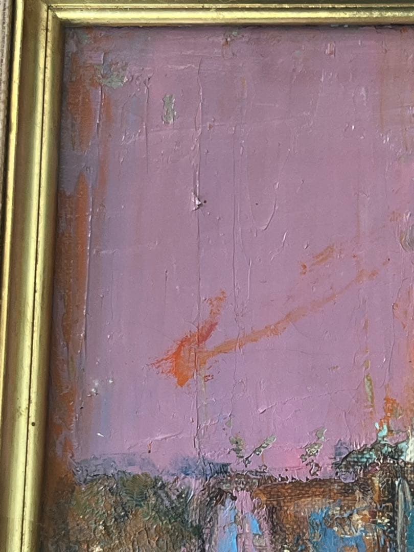 真作（中山節子)抽象油彩画 F. S. M. N. 金色フレーム - メルカリ