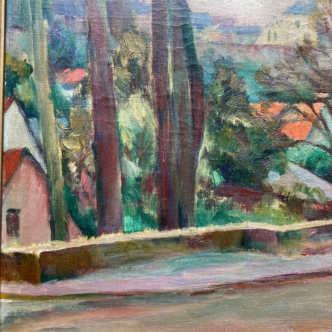 加藤静児 滞欧作風景 1921作 時代額58,5×65.5絵￼