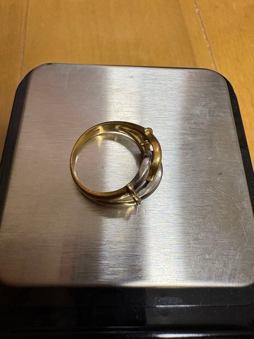 R*様 K18 Pt900 コンビリング 4.5g 刻印あり