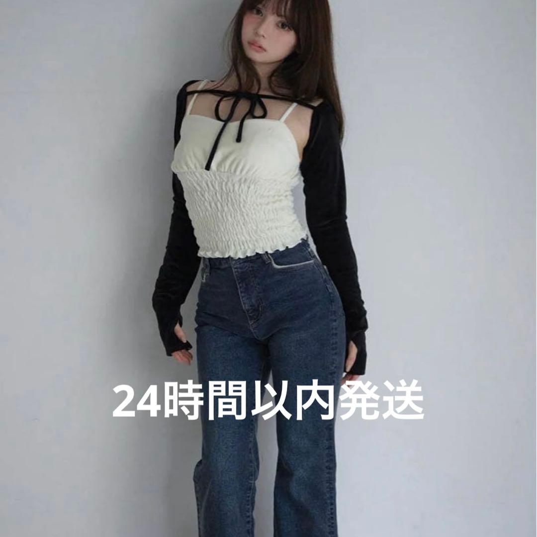 パンツ andmary Heart stitch denim navy blue M
