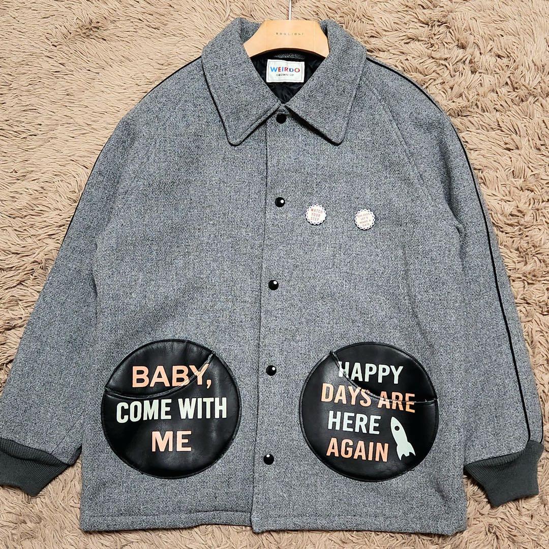 WEIRDO ウィアード メルトンウール ジャケット キルティング レザー M