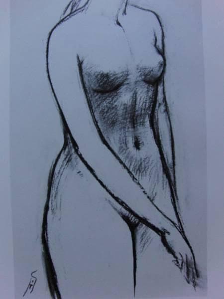 船越保武、裸婦、希少・額装用画集画、大判、新品高級額装付