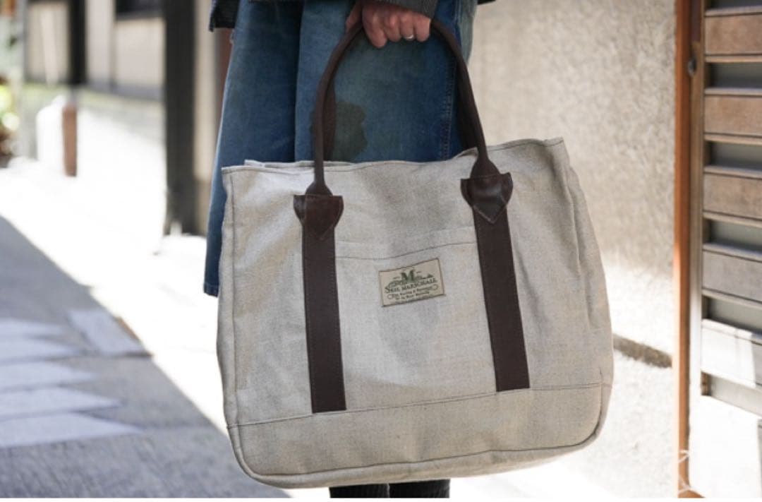 SEIL MARSCHALL リネン　レザー　トートバッグ　新品未使用 トートバッグ CARRY ALL BAG LARGE／SEIL MARSCHALL（サイルマーシャル