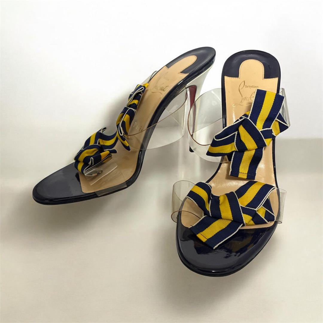 j*す様 christian louboutinリボン付きハイヒールサンダル