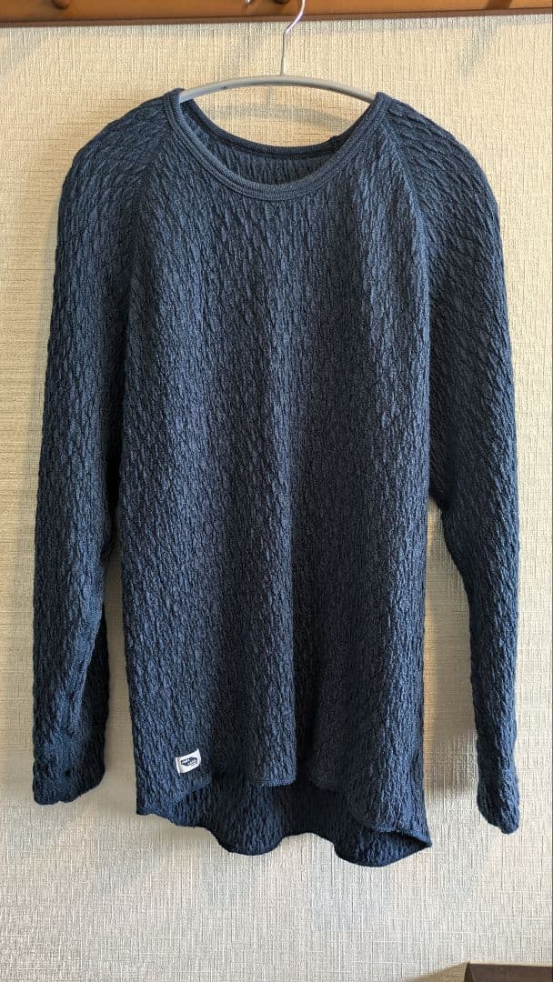 ひだまり　エベレスト【サピウム】紳士丸首シャツ [ダークネイビー　Lサイズ