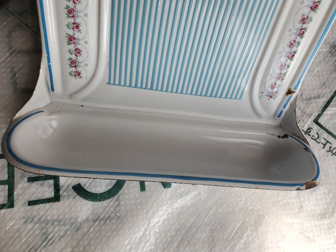 フランス アンティーク ホーロー レードルラック BB社 ローズ