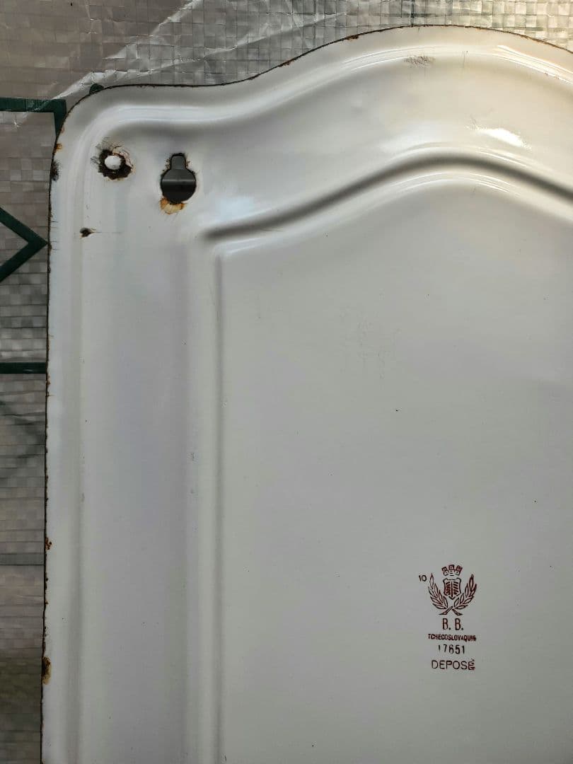 フランス アンティーク ホーロー レードルラック BB社 ローズ