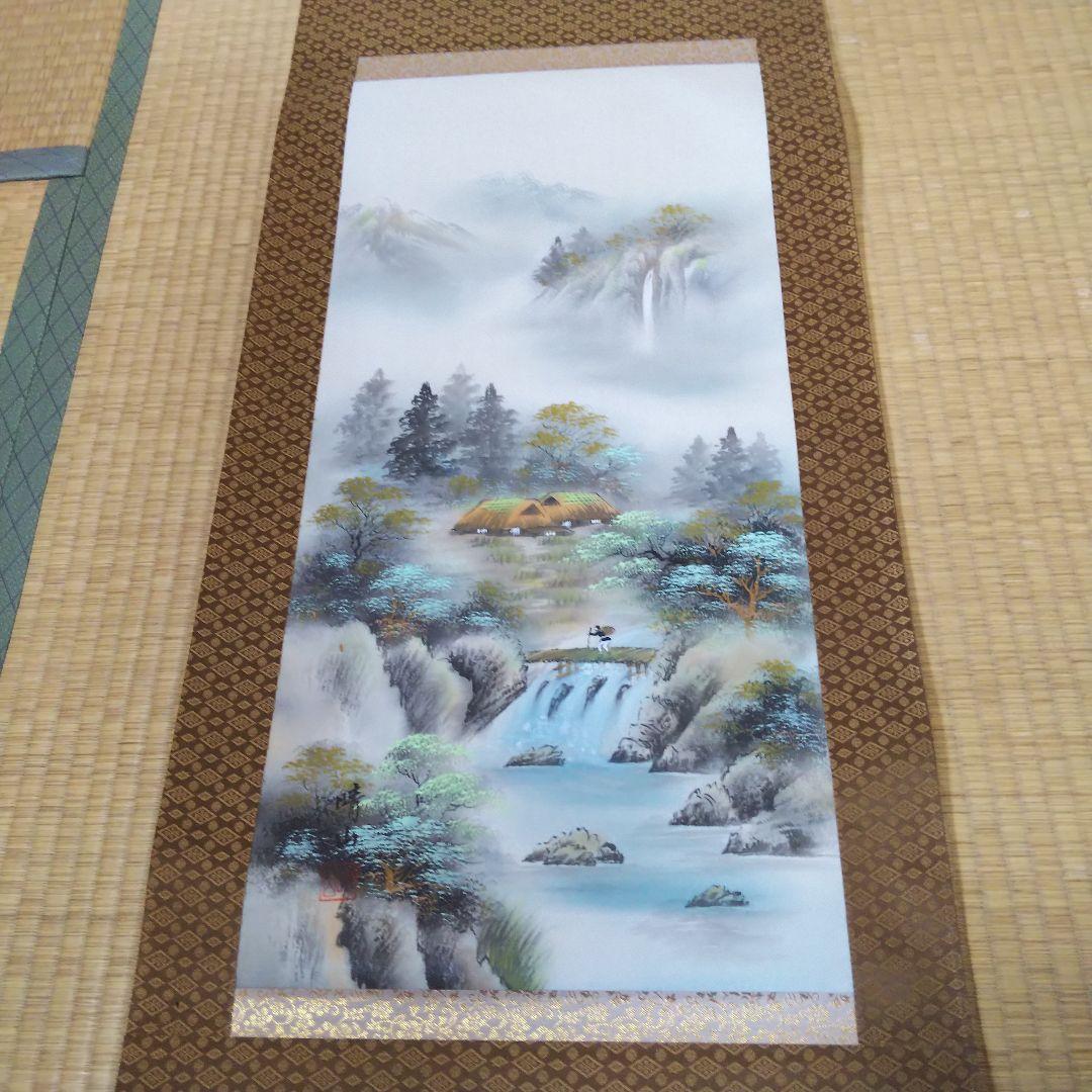 掛軸 日本画 自然風景 絵画 梅田晴山