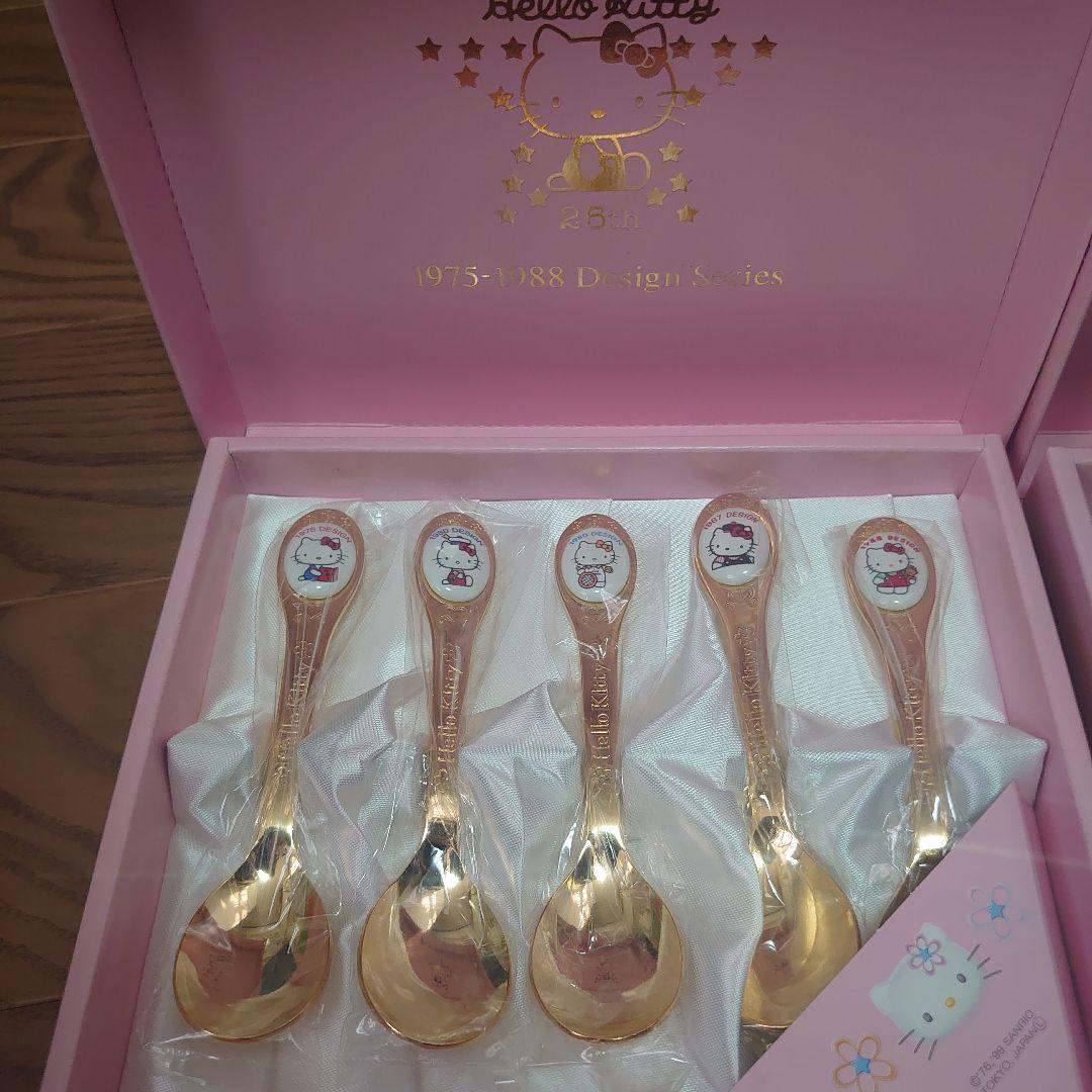 ハローキティ 25th 記念 デザインスプーン 10本セット ハローキティ 名前入り!(ブルー/あか行)ハローキティ ネーム スプーン