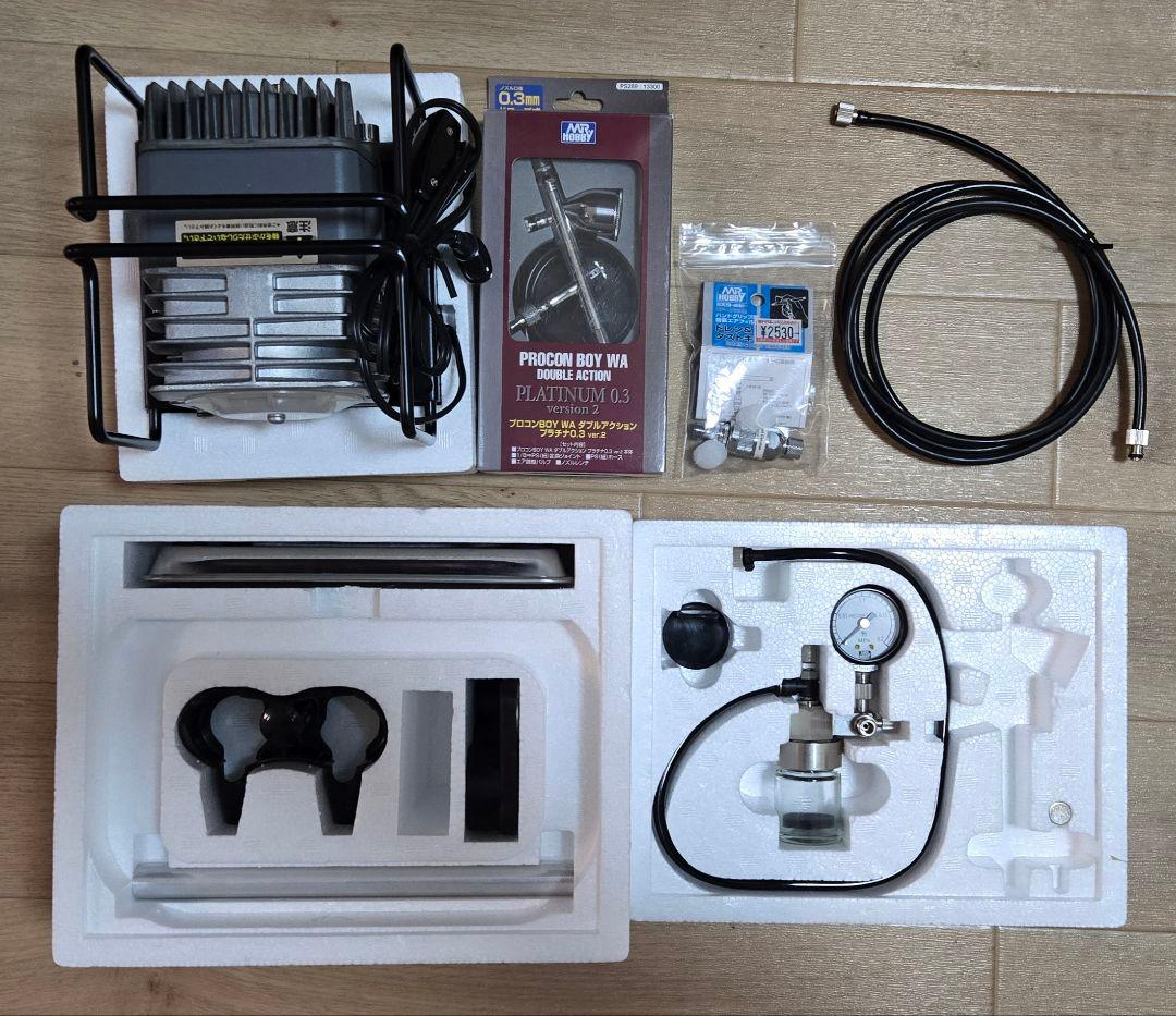 MR.HOBBY GSIクレオス エアブラシ コンプレッサーL7 セット クレオスMr.リニアコンプレッサーL7プラチナセット開封 - YouTube