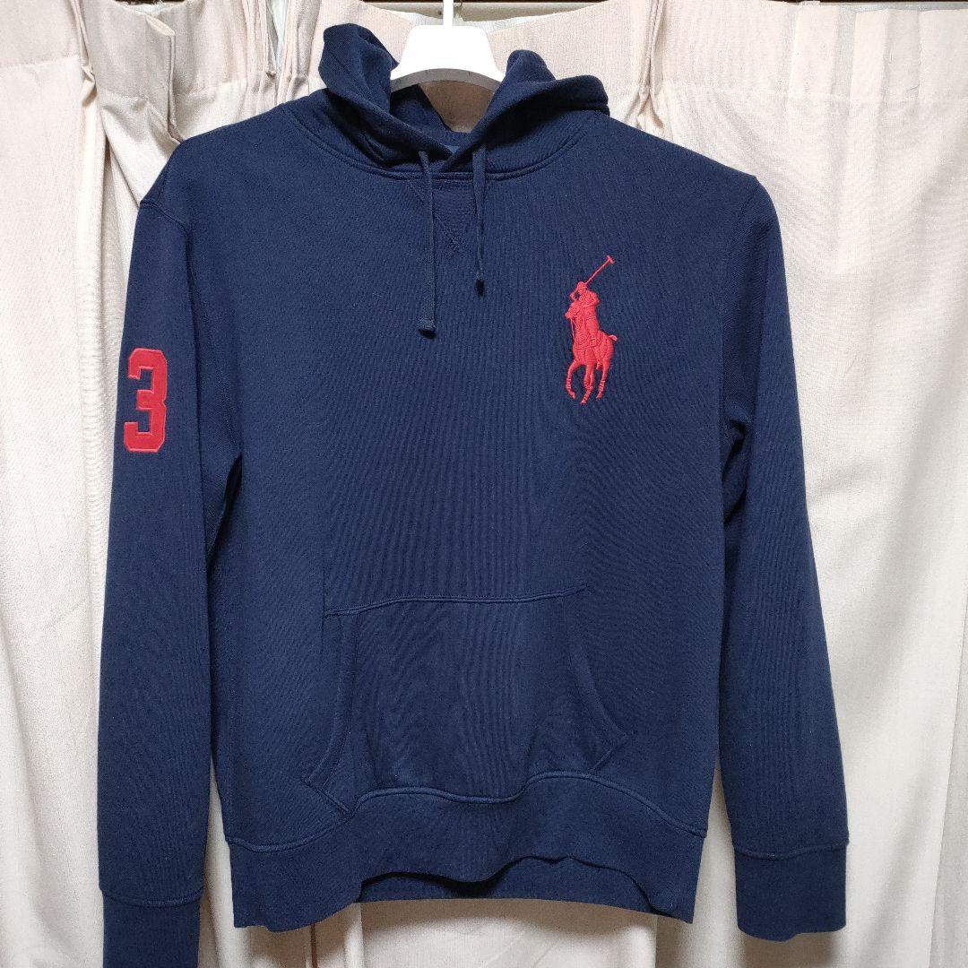 ポロ　ラルフローレン　ビッグポニー　パーカー　ネイビー　フーディー　L