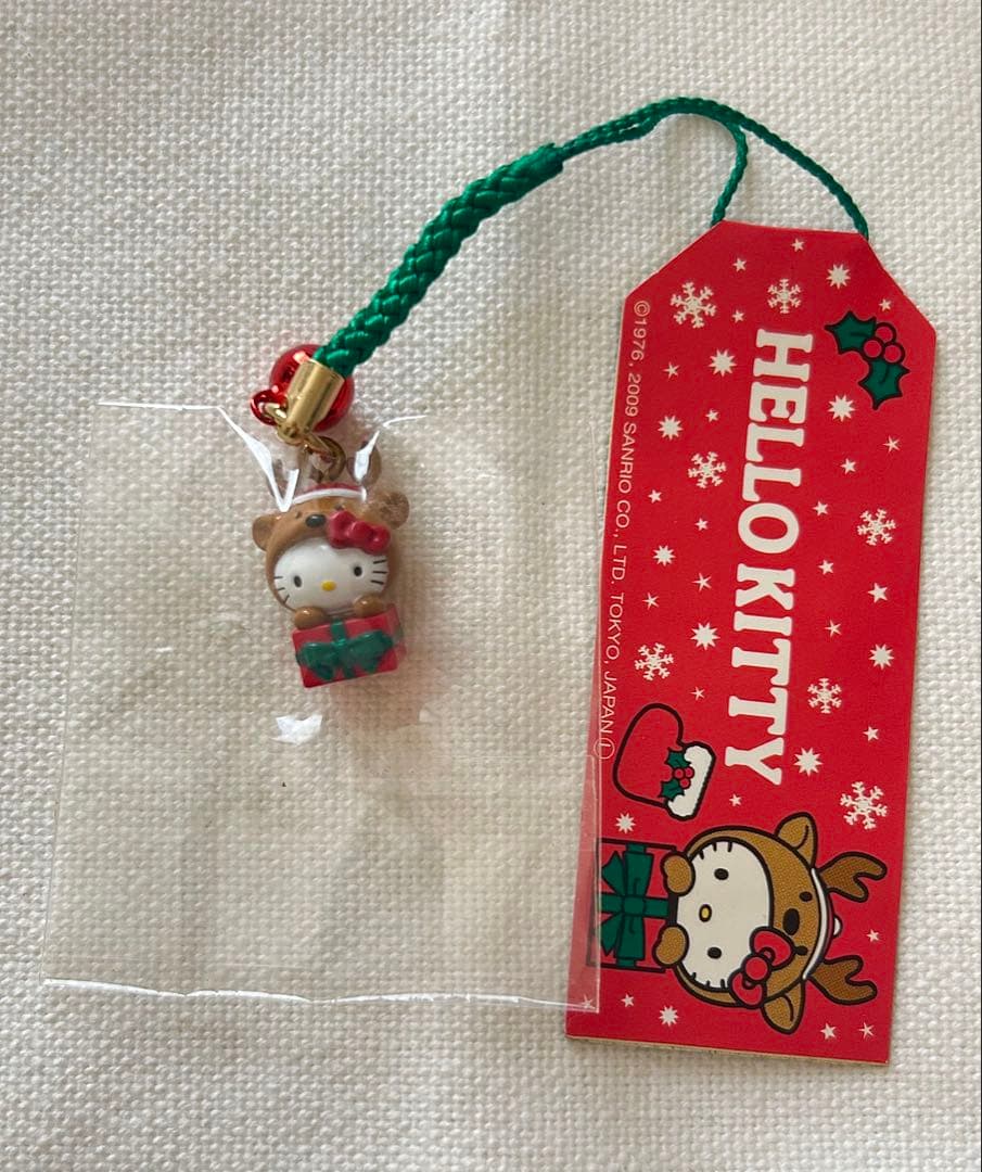 ハローキティ 2009年 クリスマス プレゼント トナカイ サンリオ 根付け