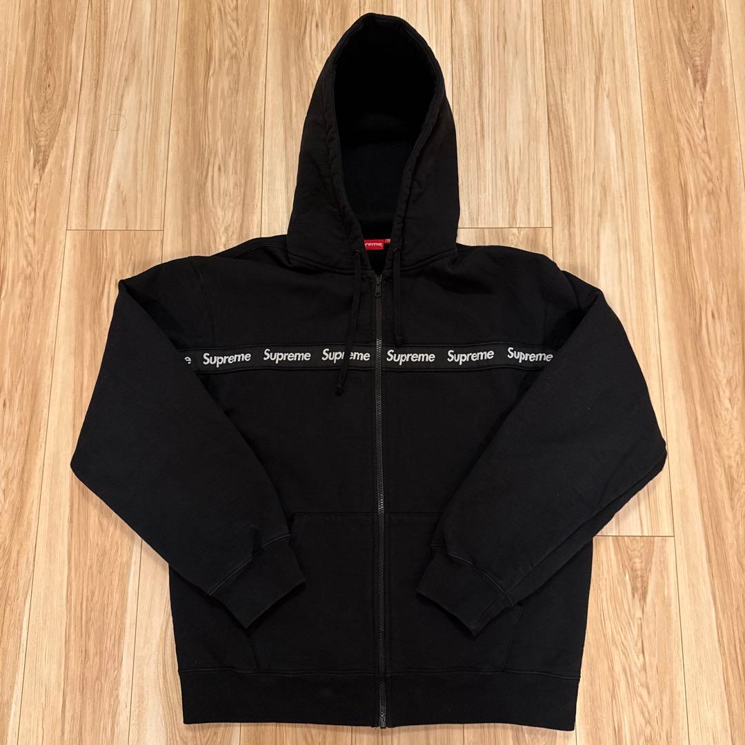 シュプリーム パーカー フーディー L リボン 黒