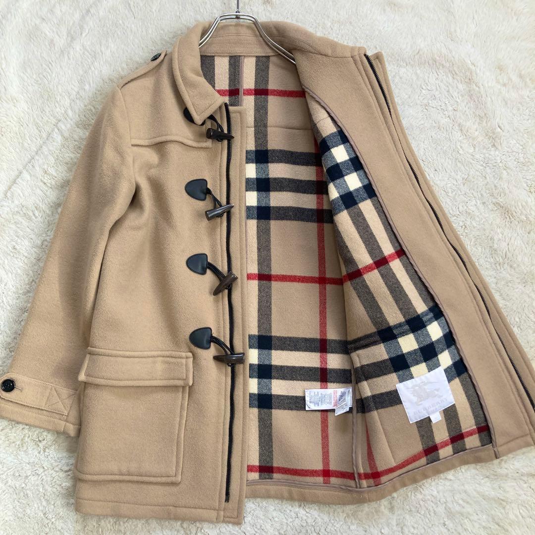 美品✨BURBERRY　ダッフルコート　メガチェック　ベージュ　牛革　三陽商会