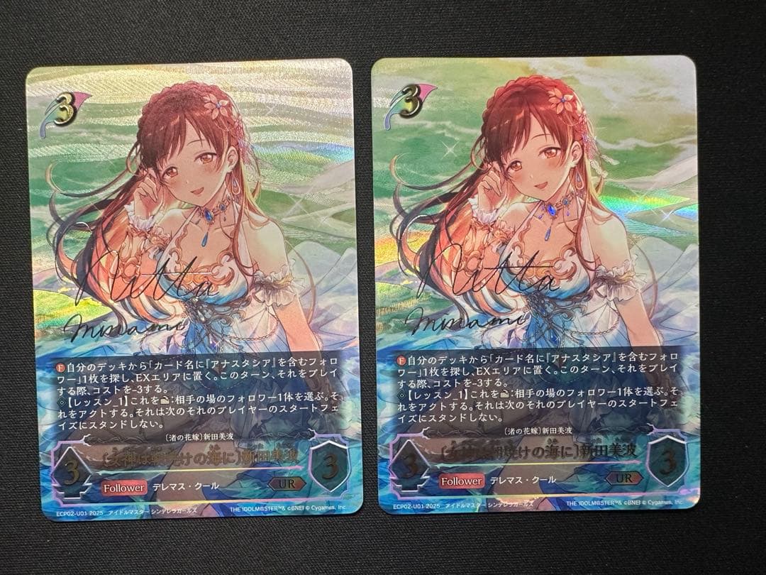 〔女神は朝焼けの海に〕新田美波　UR 2枚