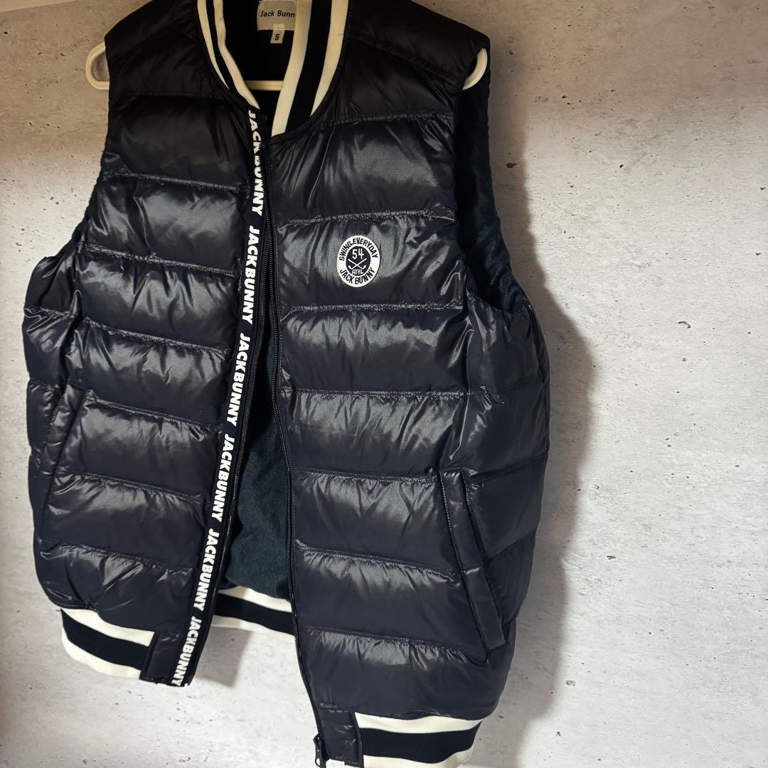 ジャックバニー サイズ5 ダウンベスト ネイビー 美品 紺色 ゴルフ