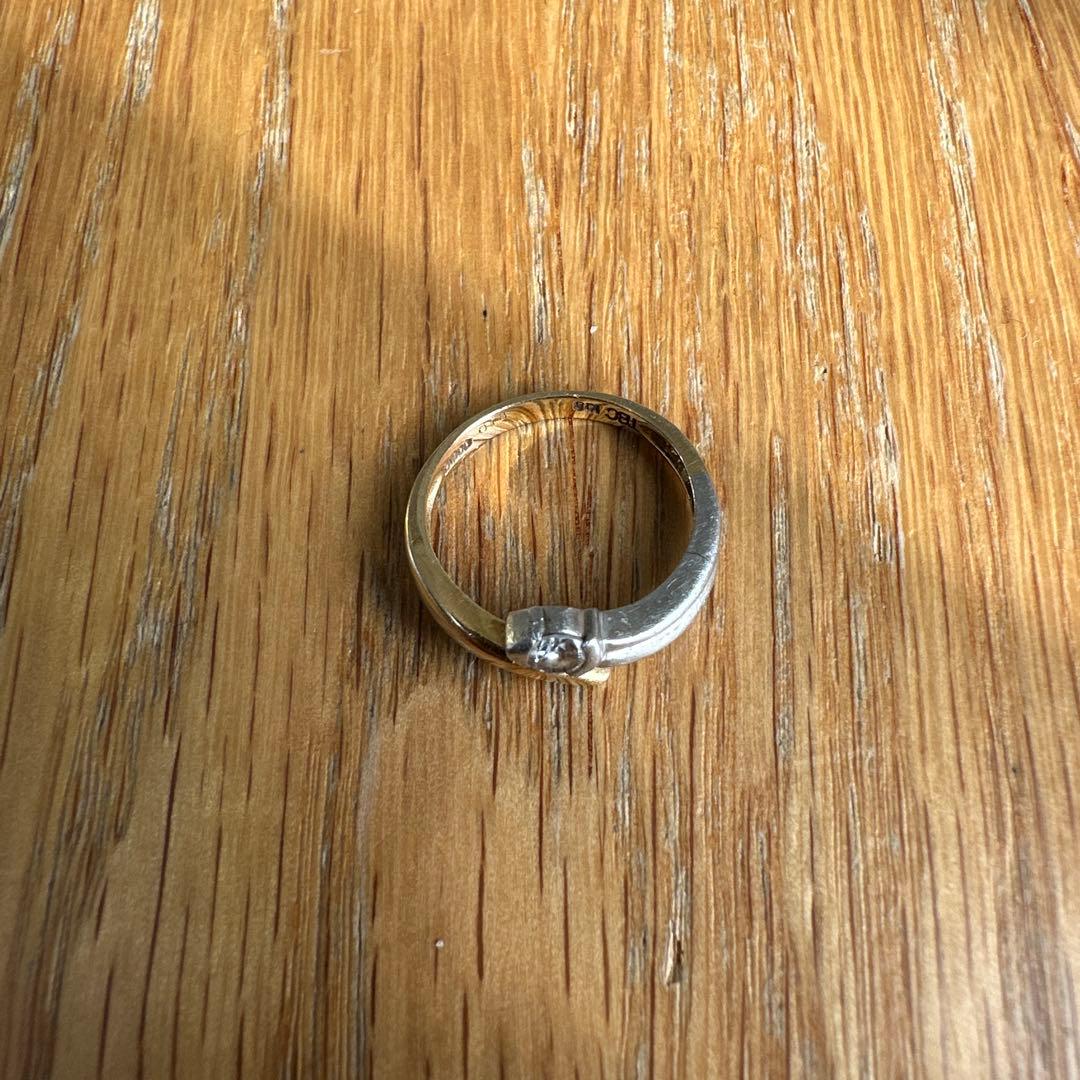 18K PL コンビリング ダイヤモンドリング 18金 プラチナ