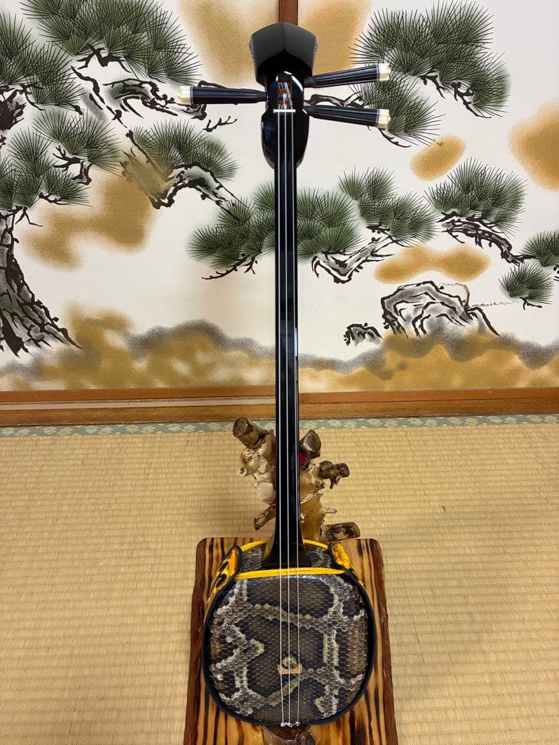 沖縄三線！貴重！知念大工型！本蛇皮！本張り！【一枚張り】⑥⑭