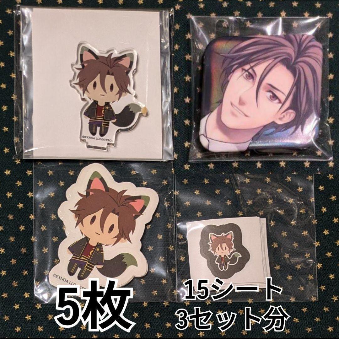 刀剣乱舞 御伴 きつね装備 アクスタ ステッカー 大本丸博 缶バッジ