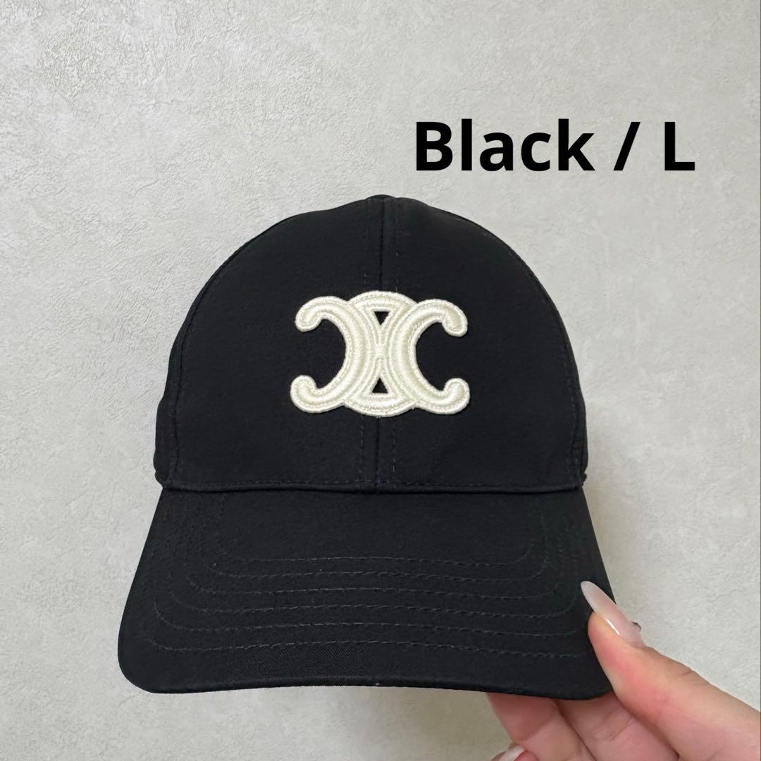 【超美品】CELINE ベースボールキャップ Lサイズ ブラック