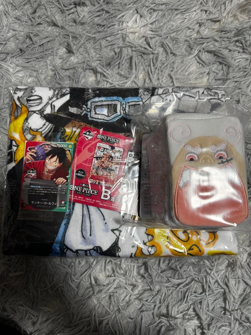 タオル、ぬいぐるみ、モンキーd・ルフィカード