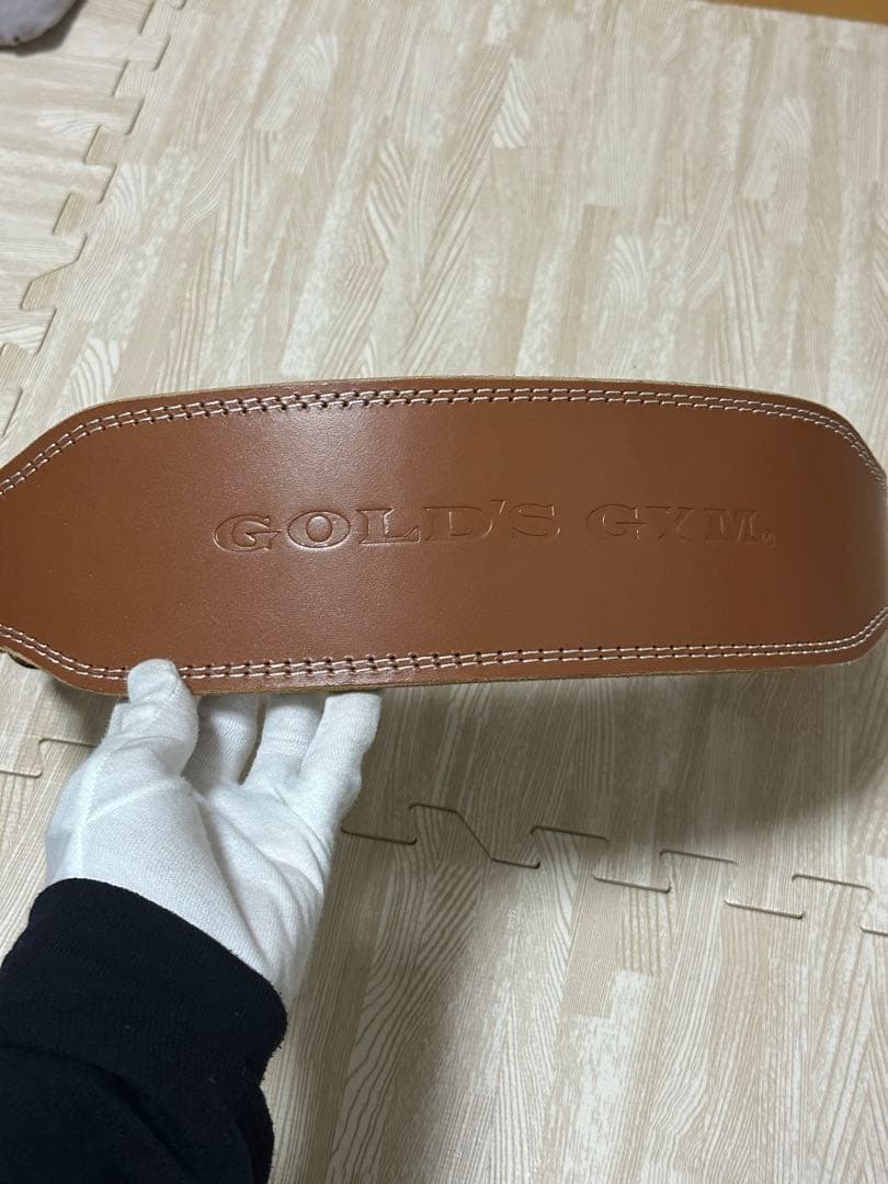 GOLD'S GYM トレーニング・レザーベルト　パワーベルト　Lサイズ　美品