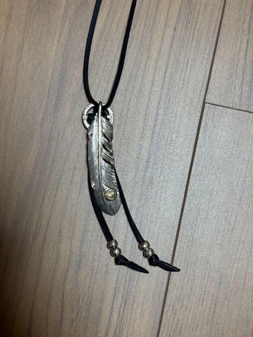 MOTO silver 大フェザーネックレス革紐・チェーンセット MOTO silver 大フェザーネックレス革紐・チェーンセット MOTO