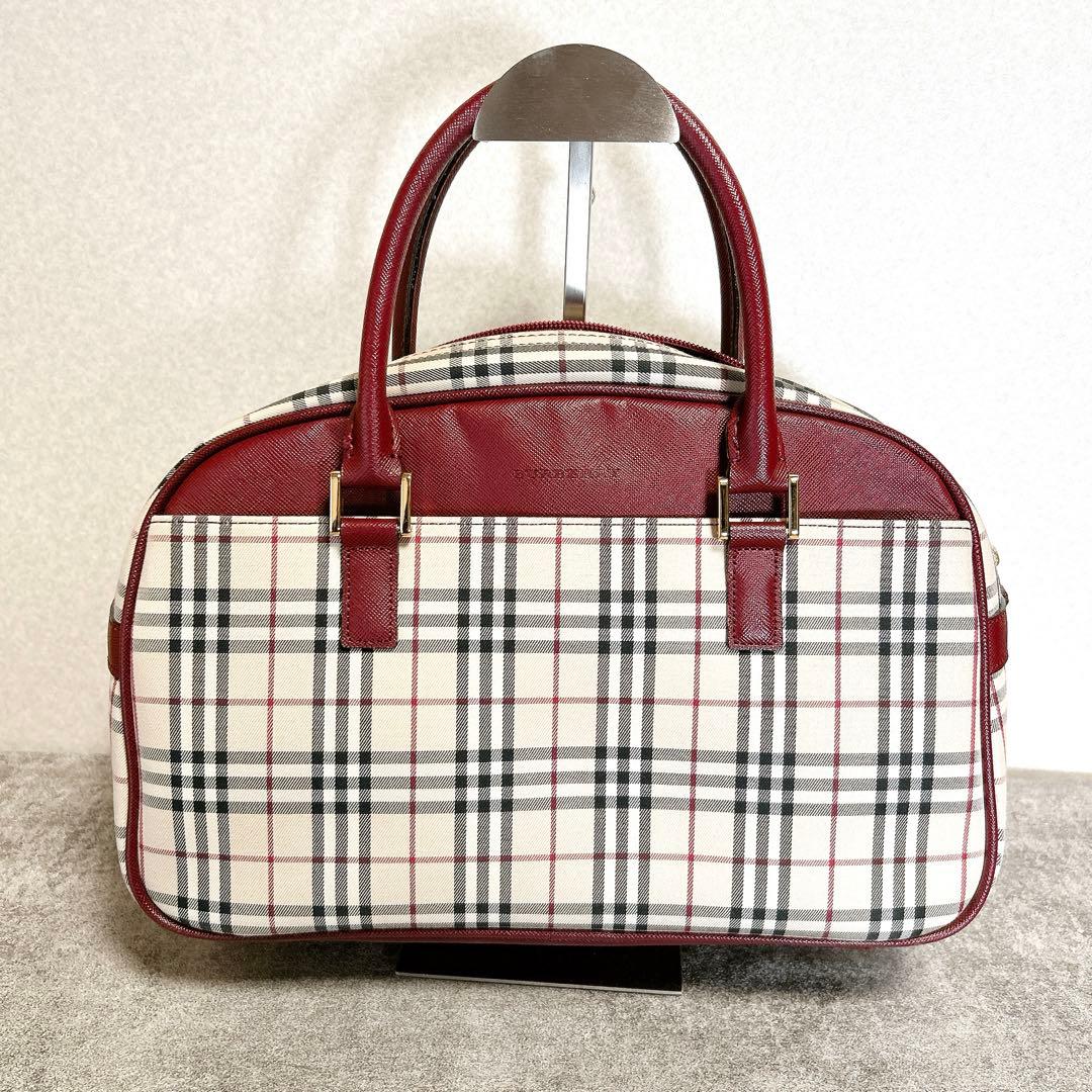 極美　バーバリー ノバチェック ミニボストンバッグ ボルドー サフィアーノレザー 楽天市場】【バッグ】BURBERRY バーバリー ノバチェック チェック柄