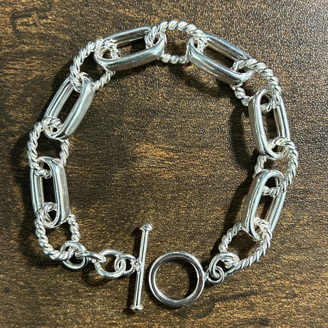 メキシコ製 シルバー925 ツイスト×オーバルチェーン ユニセックス タスコ