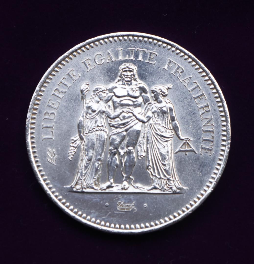 50 フラン 銀貨アンティーク コイン フランス 1977年 値下げ - メルカリ