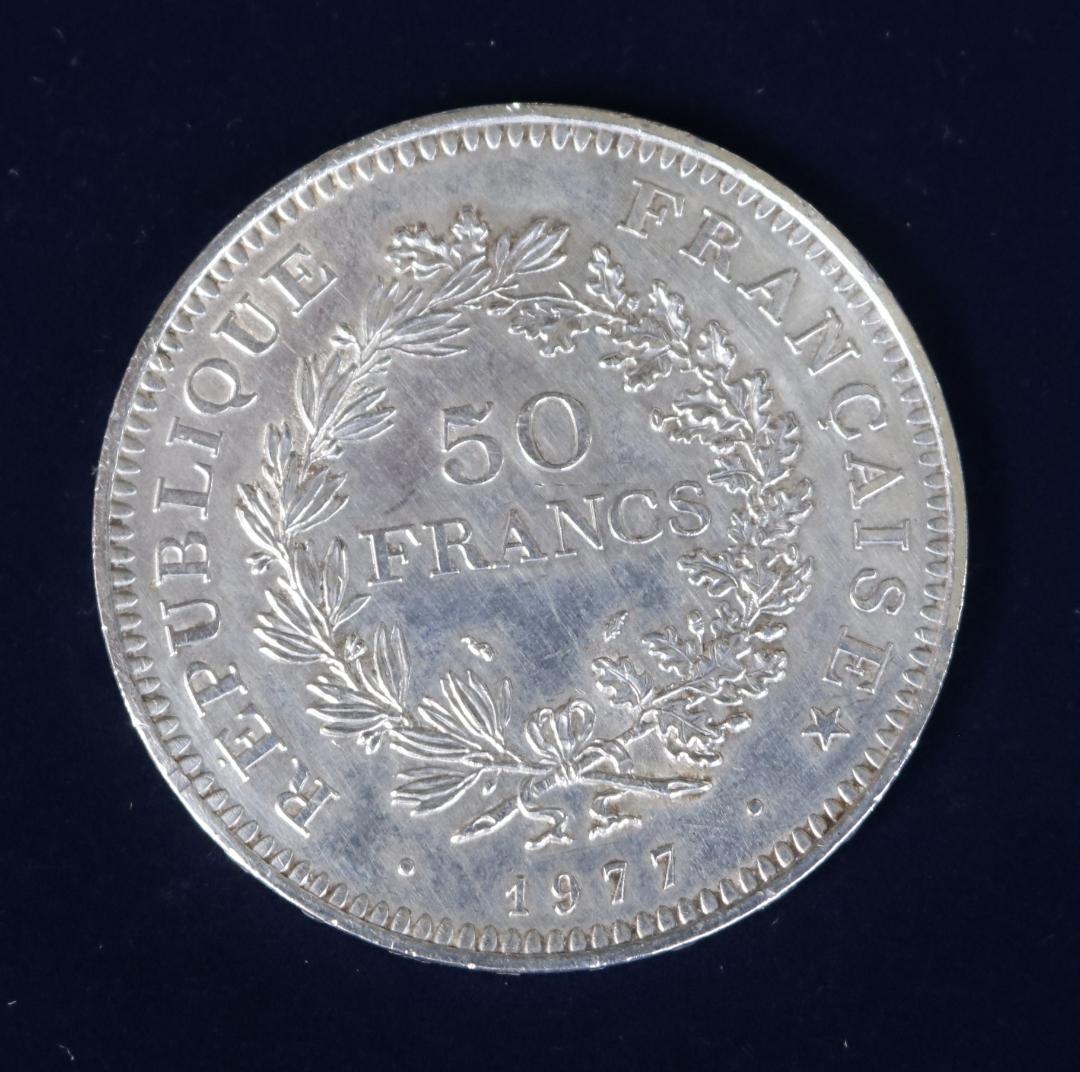 50 フラン 銀貨アンティーク コイン フランス 1977年 値下げ - メルカリ